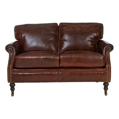 Edinburgh Aged Leather Sofa, 2 Seater