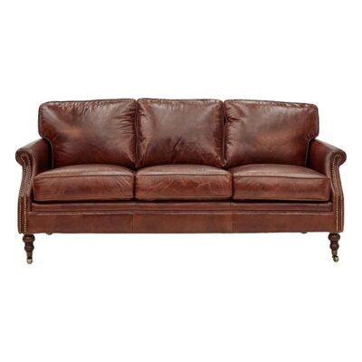 Edinburgh Aged Leather Sofa, 3 Seater