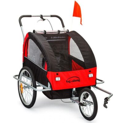 Tag-along Kids Bike Trailer Child Bicycle Pram Stroller Children Jogger Red