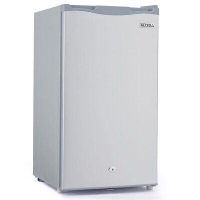 GECKO 95L Portable Upright Fridge and Freezer, 12V/24V for Camping, Caravans, Silver