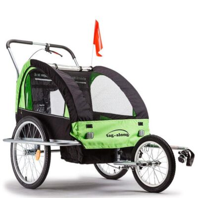 Tag-along Kids Bike Trailer Bicycle Pram Stroller Children Jogger Green