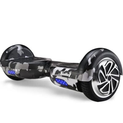 BULLET Gen III Hoverboard Scooter, Dual Copper Motors, UL Certified, AU Compliant, 6.5" Wheels, Superior Self Balancing System, LED Lights, Carry Bag, Camo Grey