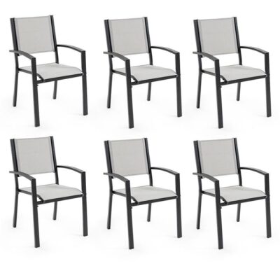 FORTIA 6pc Outdoor Dining Chair Set, for Outside