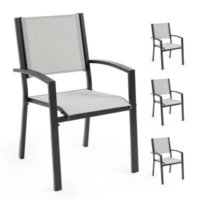 FORTIA 4pc Outdoor Dining Chair Set, Furniture for Outside