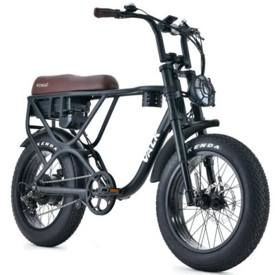 VALK Nomad Electric Fat Tyre Bike, 500W, 45km/hr, Throttle ebike, 20x4" Kenda Tyres, Shimano 7 spd, Suspension, Black