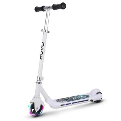 ROVO KIDS WhizKid Electric Scooter, Ages 5-11, Adjustable Height, AU Compliant, Lithium Battery, Brushless Motor, White
