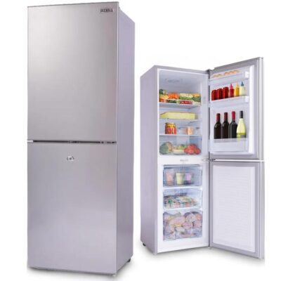 GECKO 160L Upright Portable Fridge / Freezer, 12V/24V for Motorhome and Caravan, Silver