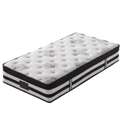KINGSTON SLUMBER Luxury 34cm King Single Mattress, Medium Firm, Euro Top, 5-Zone Pocket Spring Foam