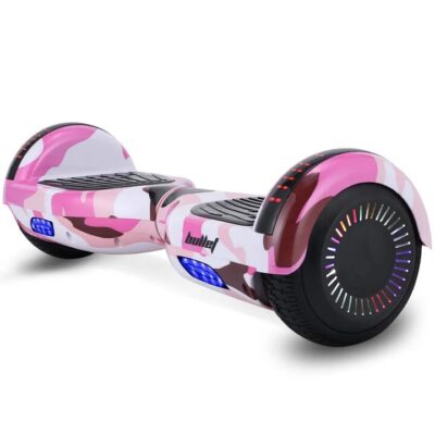 BULLET SX-2000 Hoverboard Scooter, 500W Brushless, UL Certified, AU Compliant, Superior Self Balancing System, LED Lights, Pink Camo