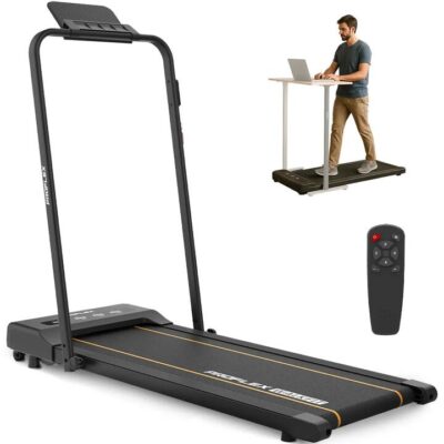 PROFLEX Electric Walking Pad Under Desk Treadmill, Remote Control, Compact Foldable Size, Tablet Holder, LCD Display, Walk or Light Jog