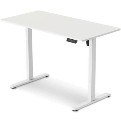 FORTIA Electric Sit To Stand Up Standing Desk, 120x60cm, Height Adjustable, 40kg Rated, White